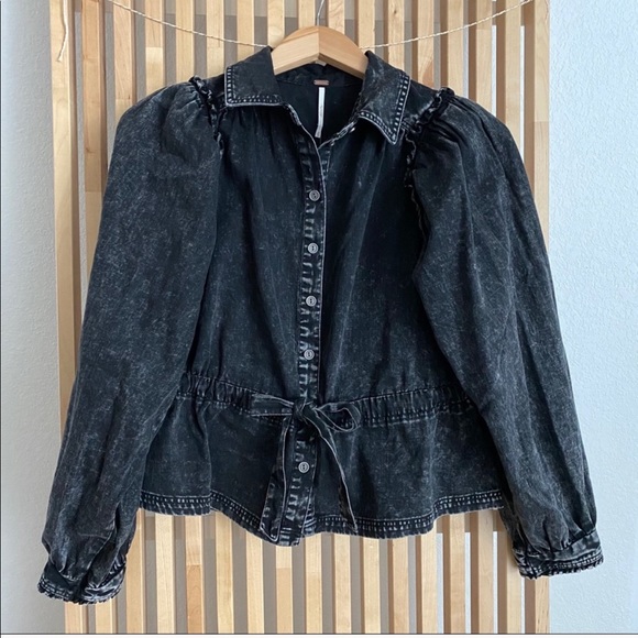 Free People Black Denim Shirt - Picture 4 of 6